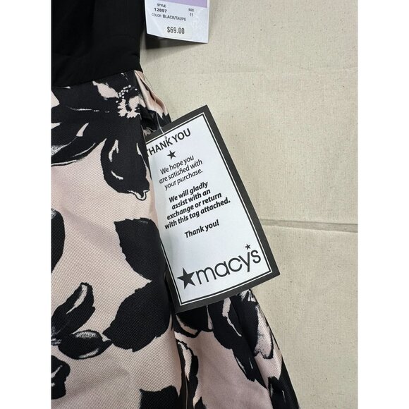 New Morgan & CO. Floral Scoop Neck Fit & Flare Dress size 11 Black - Picture 3 of 9